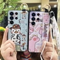 thumbnail image 2 of LYM-Phone Case For Samsung Galaxy S25 Ultra, Silicone Dirt-resistant Wrist Strap Ring Cartoon Soft case Fashion Design Cute Back Cover Durable Protective Shockproof Phone Holder Lanyard, 2 of 9