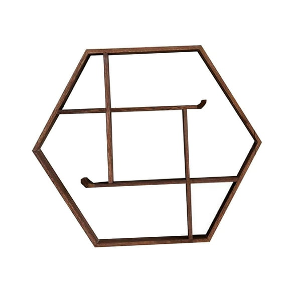 Lipstore Vintage Wall Display Shelf Floating Shelf Wall Decor Hexagon Storage Rack Wall Mount Shelf for Picture Mini Planter Farmhouse