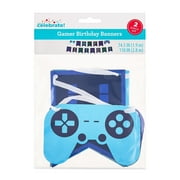 Navy Blue Gamer Happy Birthday Paper Banner, 9', by Way To Celebrate