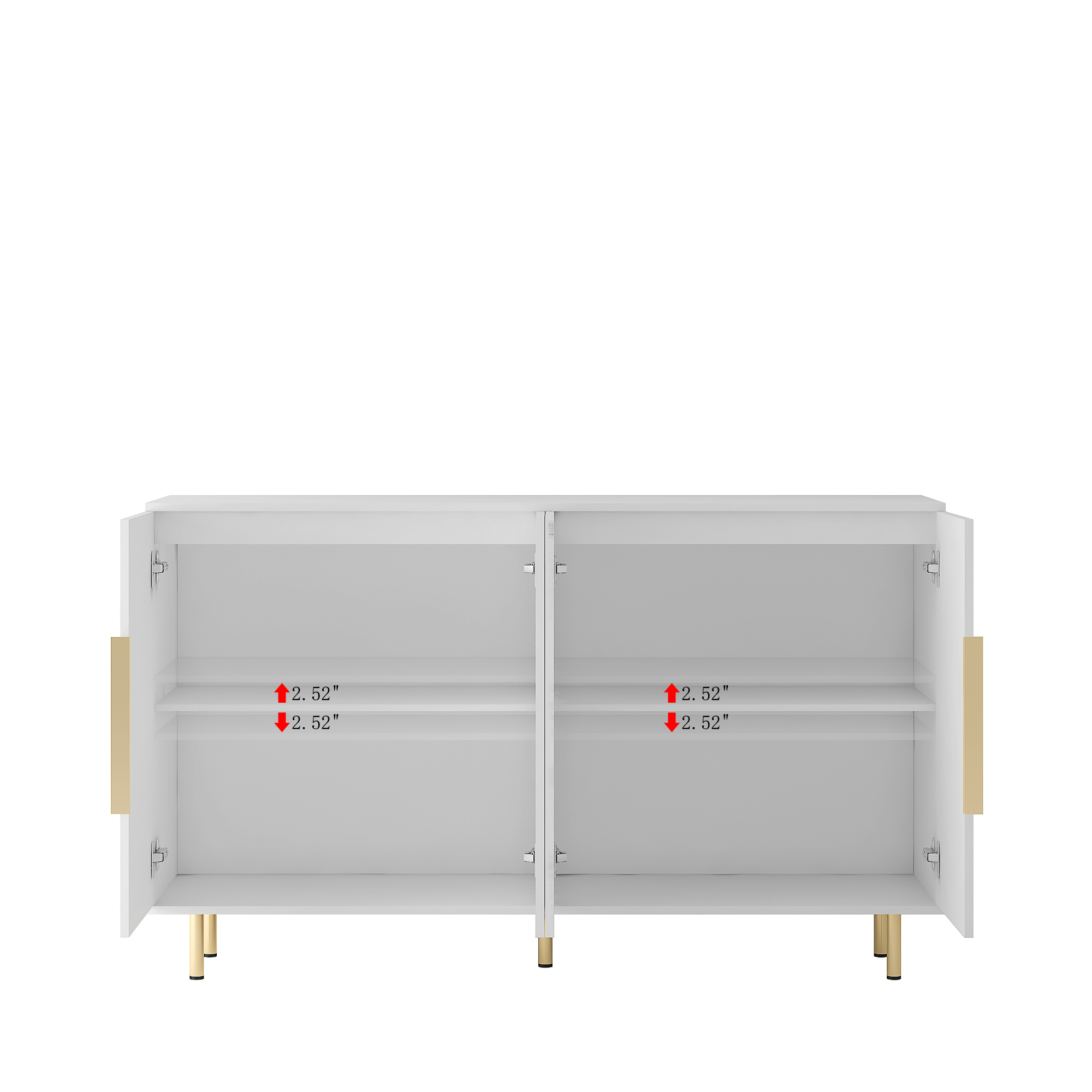 Aukfa Sideboards Buffet Cabinet with Drawers & Adjustable Shelves,Accent Cabinet Console Table,White