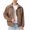 Coffee, variant on Mens PU Leather Bomber Jacket Lapel Collar Multi Zipper Pockets Soft Texture Daily Street Fashion Casual Lightweight City Skate Vacation Jackets for Men