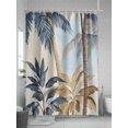 thumbnail image 5 of Watercolor Palm Trees Shower Curtain, Vintage Tree Scenery Waterproof Shower Curtain Set with 12 Hooks Lightweight Washable Fabric Shower Curtains for Bathroom 72x78 Inches, 5 of 6