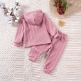 thumbnail image 5 of snilers Baby Girl Clothes Casual Loose Long Sleeve Hoodie and Jogger Pants Sweatsuits 2 Piece Outfit Fashion Solid Texture Jogger Sets Fall Outfits 5 Years, 5 of 9
