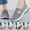 thumbnail image 5 of Oyedens Slip On Loafers Sneakers For Women Mesh Elastic Memory Foam Walking Work Wedge Flats Shoes, 5 of 6