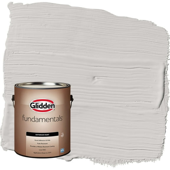 Glidden Fundamentals Elusion / Grey Flat Exterior Paint, 1 Gallon