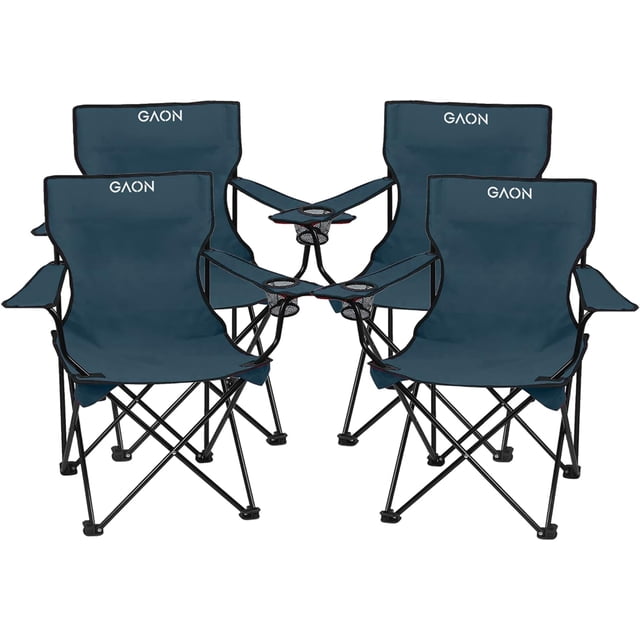 Sillas Camping Y Playa Plegable Portatil Duralife Para Exteriores 4 Piezas Azul Marino