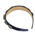 thumbnail image 6 of Unique Bargains Bling Vintage Flowers Rhinestone Blue Satin Wide Edge Headband for Women, 5.12"x1.18", 1Pcs, 6 of 7