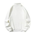 thumbnail image 2 of Chiccall Mens Stand Up Collared Sweatshirts Solid Long Sleeve Quarter Zip Mock Neck Casual Loose Tops, 2 of 7