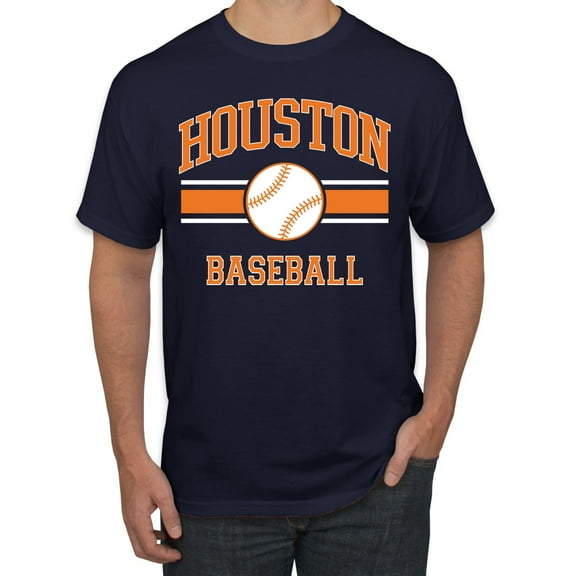 Wild Bobby City of Houston Baseball Fantasy Fan Sports Men's T-Shirt, Navy, 4X-Large