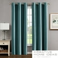 thumbnail image 3 of Brea Blackout Window Curtain Panels and Tiebacks, Faux Silk, Grommet, Teal, 38" x 96", 3 of 11