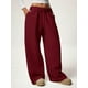 thumbnail image 4 of Pantalones Deportivos de Pierna para Mujer, Cintura Alta, Holgados, con Cordón Interior y Pierna Recta. Rojo M, 4 of 10