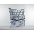 thumbnail image 2 of Flower Strips Suede Blown and Closed Pillow Navy and Teal on White 18"x18", 2 of 5