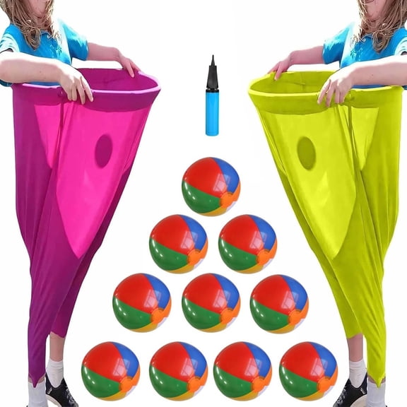 Granny Pants Yard Game, Granny Pants Outdoor Game with Bouncy Balls, Granny Pant Party Rush! - The Ultimate Backyard Party Games! Team Relay Family Reunion Field Games Set