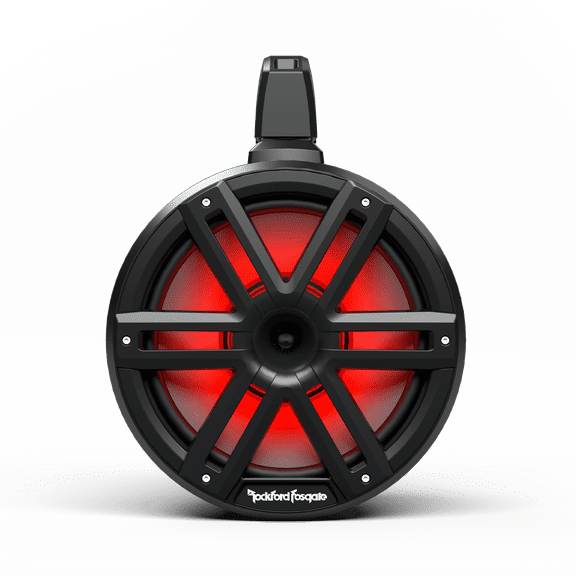 Rockford Fosgate M2WL-10HB Color Optix 10"Multicolor LED Lighted Marine Grade Horn Loaded Speakers in Wake Tower Enclosures - Black (Pair)