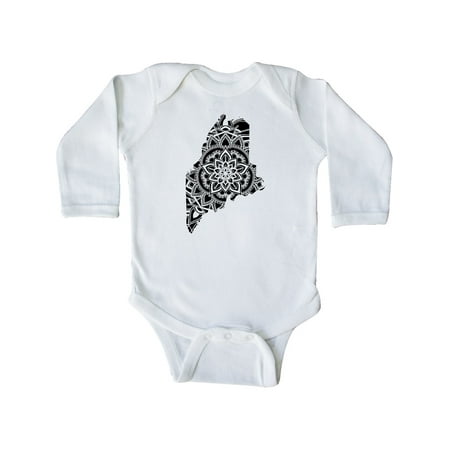 

Inktastic Maine Silhouette Mandala Gift Baby Boy or Baby Girl Long Sleeve Bodysuit