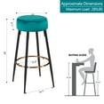 thumbnail image 4 of Duhome 30" Backless Velvet Bar Stools Set of 2, Modern Counter Stools for Kitchen, Atrovirens, 4 of 9