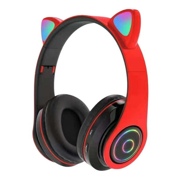 Audífonos para niños de Diadema Gadgets and Fun Bluetooth orejas de gato con Luces LED con micrófono