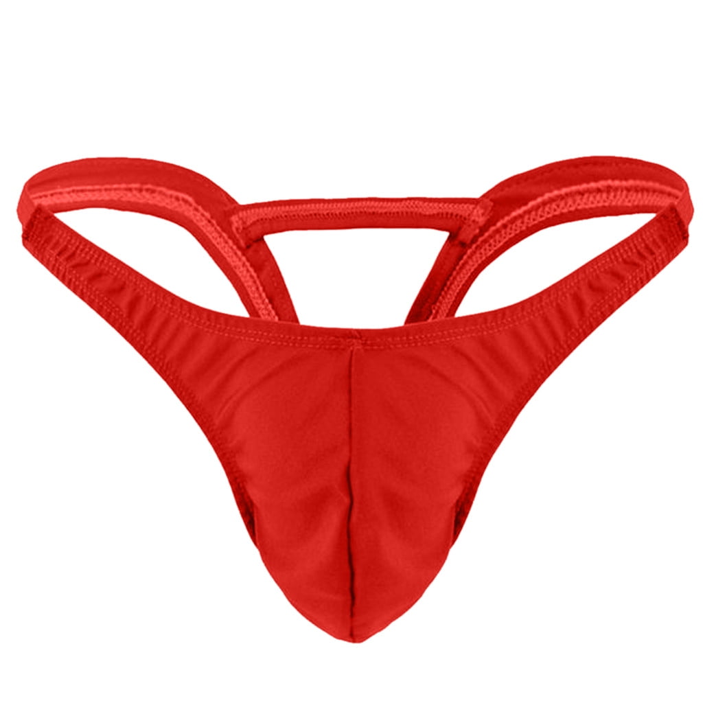 Ruziyoog Men Panty Thongs Underwear Low Rise High-leg Opening Bikini ...