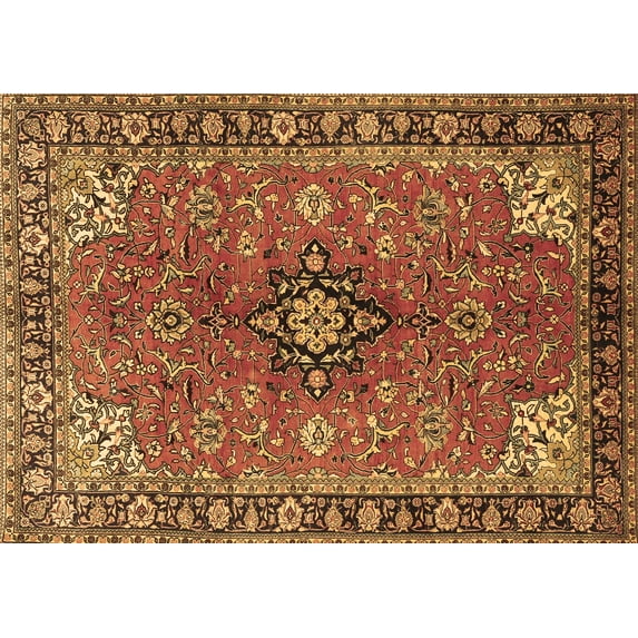 Ahgly Company Indoor Rectangle Medallion Brown Traditional Area Rugs, 5' x 7'