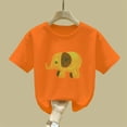 thumbnail image 5 of Avrnliq Girls Orange 100% Cotton Kids T-Shirt Abstract Elephant Line Art Fade-Resistant Crew Neck Short Sleeve Casual Tee (2-13Y),Size 7-8 T, 5 of 6