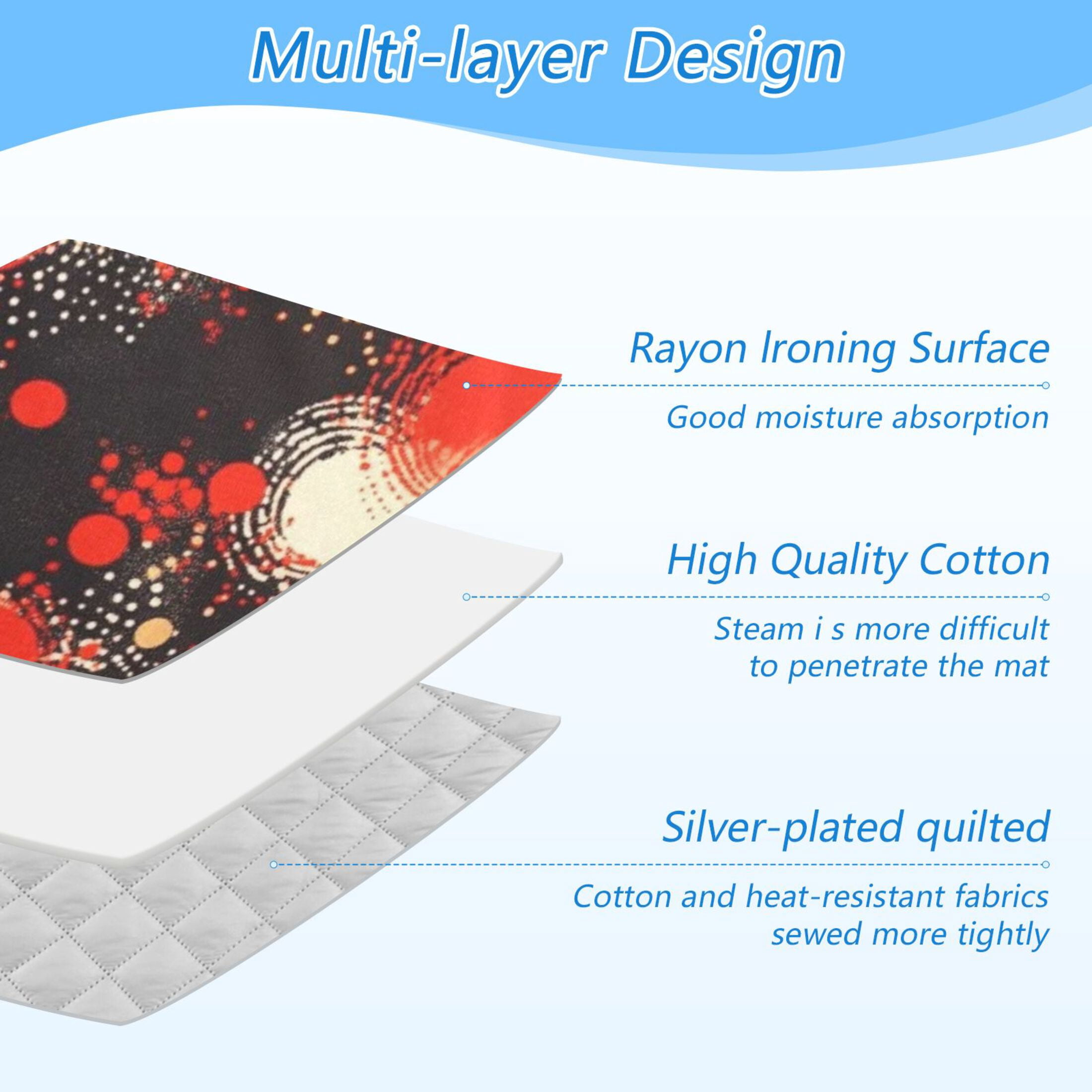 Gorgeous Abstract Pattern Ironing Mat Blanket for Table Top Travel Portable Ironing Board Pad 47.2x27.6 Inch
