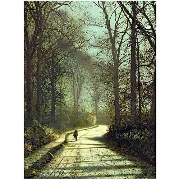 Trademark Fine Art "Moonlight Walk" Canvas Art by John Grimshaw
