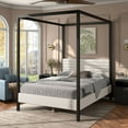 thumbnail image 3 of Furniture of America Elra Adult Queen Wood Mattress Ready Bed with Canopy Frame, White, 3 of 5