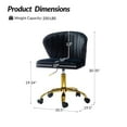 thumbnail image 4 of Tina's Home Swivel Vanity Chair with Gold Legs for Home Office, Adjustable Height Rolling Desk Chair for Home Office Vanity Black, 4 of 12