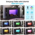 thumbnail image 5 of Ktaxon Modern Console Table with LED Light for Entryway, 43" Sofa Side Table with 4 Open Shelves Storage, Farmhouse Display Table Behind the Couch, Black, 5 of 6