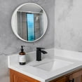 thumbnail image 2 of Golden State Art 24-Inch White Round Wall Mounted Circle Mirror, Metal Framed, White, 1 Pack, 2 of 5