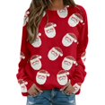 thumbnail image 3 of Vente Flash! IDALL Sweat à Capuche Graphique Manches Longues pour Femmes Col Rond Sweat de Noël Rouge m, 3 of 9