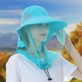 thumbnail image 4 of Ticikt Men and Women Summer Quick Drying Outdoor Fishing Bucket Beach Visor Hat Neck Guard Girth Fisherman Hat Breathable Quick Drying Visor Sun Hat Sun Hat,Color:Sky Blue, 4 of 4