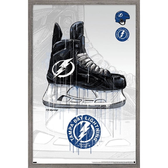 NHL Tampa Bay Lightning - Drip Skate 21 Wall Poster, 22.375" x 34", Framed