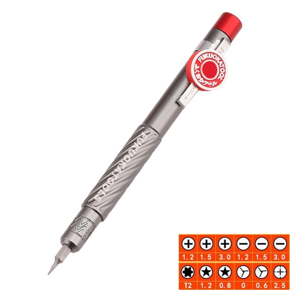 Pen Shape Pocket Mini Screwdriver with 6 Double End Bits Repair Tools Kit
