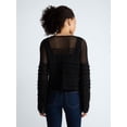 thumbnail image 3 of Scoop Women's and Women's Plus Stitch Mix Button Front Cardigan, Sizes XS-4X, 3 of 5