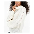 thumbnail image 3 of PLANET GOLD Womens Ivory Knitted Printed Long Sleeve Cowl Neck T-Shirt M, 3 of 4