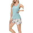 thumbnail image 3 of Echo Womens 2-Pc. Graphic Pajama Shorts & Tank Set X-Large Blue multi, 3 of 5