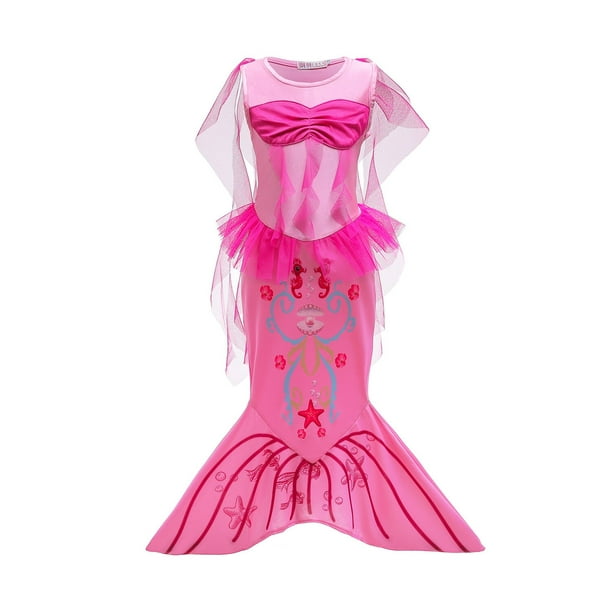 Vestido de princesa Ariel de La Sirenita para niñas, vestido de cola de pez con volantes de lujo para fiesta de cumpleaños, vestido elegante de Halloween, Cosplay zhangyuxiang unisex