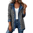 thumbnail image 7 of Women's Leopard Jean Jacket Long Sleeve Button Down Denim Jacket Coat with Pockets Women's Fall 2026 Outfits(Grey,XL), 7 of 7
