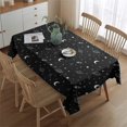 thumbnail image 2 of Black White Star Moon Planet Comet Pattern Rectangle Tablecloth 60"x84",Waterproof Polyester Rectangle Table Cloth, Wipeable Spillproof Polyester Tablecloth for Dining, Camping, Indoor and Outdoor, 2 of 5