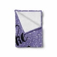 thumbnail image 2 of Saying Soft Flannel Fleece Throw Blanket, Brush Calligraphy Make a Wish Words Uplifting Composition on Violet Background, Cozy Plush for Indoor and Outdoor Use, 50" x 60", Violet Black, by Ambesonne, 2 of 6