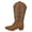 Brown, variant on Cowboys Boots for Women Mid Calf Cowgirl Boots with Embroidery Round Toe Western Chunky Low Heel Shoes Brown,Size 9.5