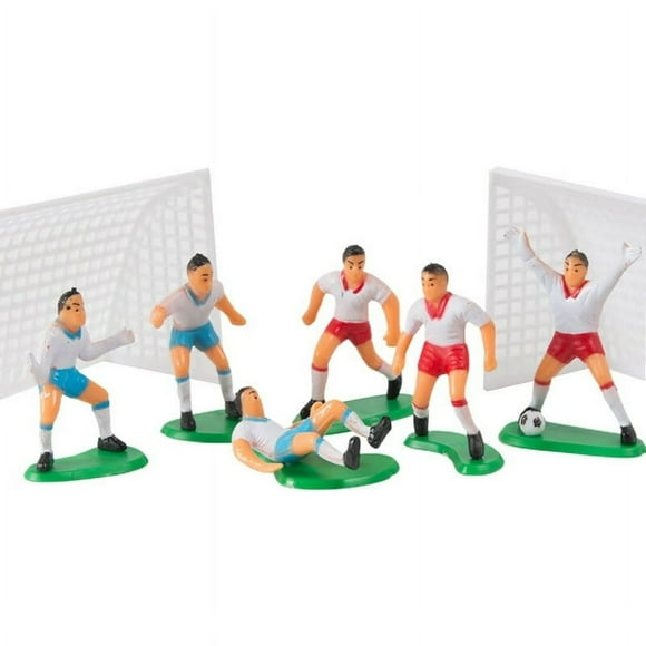 Cake Topper 1 Set Cupcake Decoration Miniature Decorative Plastic Baby Children Soccer Football Cake Topper Birthday Party Supplies