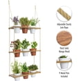 thumbnail image 2 of Wall Hanging Herb Planters, 3 Tiered Vertical Planter Shelf with Metal Pot Set, Indoor Garden, Wood Herb Garden for Kitchen, Vertical Hanging Planters Wall Hanging - Terracotta & White Pots, 2 of 9