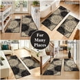 thumbnail image 6 of MeyJey Kitchen Rug 2 PCS Set, 24”x36+24”x59” Non Slip Machine Washable Rug Floral Decor Kitchen Floor Mats for in Front of Sink, Black, 6 of 9