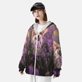 thumbnail image 4 of Pofeuu Dog in Lavender Flowers Print Sun Protection Outdoor Lightweight Full Zip UV Cooling Hoodie Long Sleeve Summer Clothing for Outdoor Hiking-XX-Large, 4 of 5