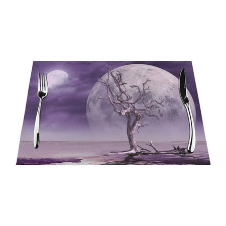 

PUREYAH Table Placemats Set of 1 Washable Heat Resistant Fantasy Landscape Table Decorations Placemats for Dining Room Kitchen