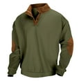 thumbnail image 3 of Sweatshirts for Men 2026 Fall Winter Long Sleeve Casual Stand Collar Patchwork Sweatshirt Mens Pullover Top, 3 of 5
