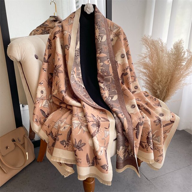 Pashmina gruesa de Cachemira para mujer, chal cálido de marca de lujo, 180x65cm, manta, Bufanda para el cuello, Echarpe, invierno, 2022 Fivean unisex