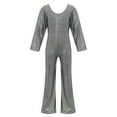 thumbnail image 5 of ZQUUVOU Girl's Kids Sequined Jumpsuit Long Sleeve Bell Bottom Pants Solid Color Birthday Party Performance Stage Black, 5 of 5
